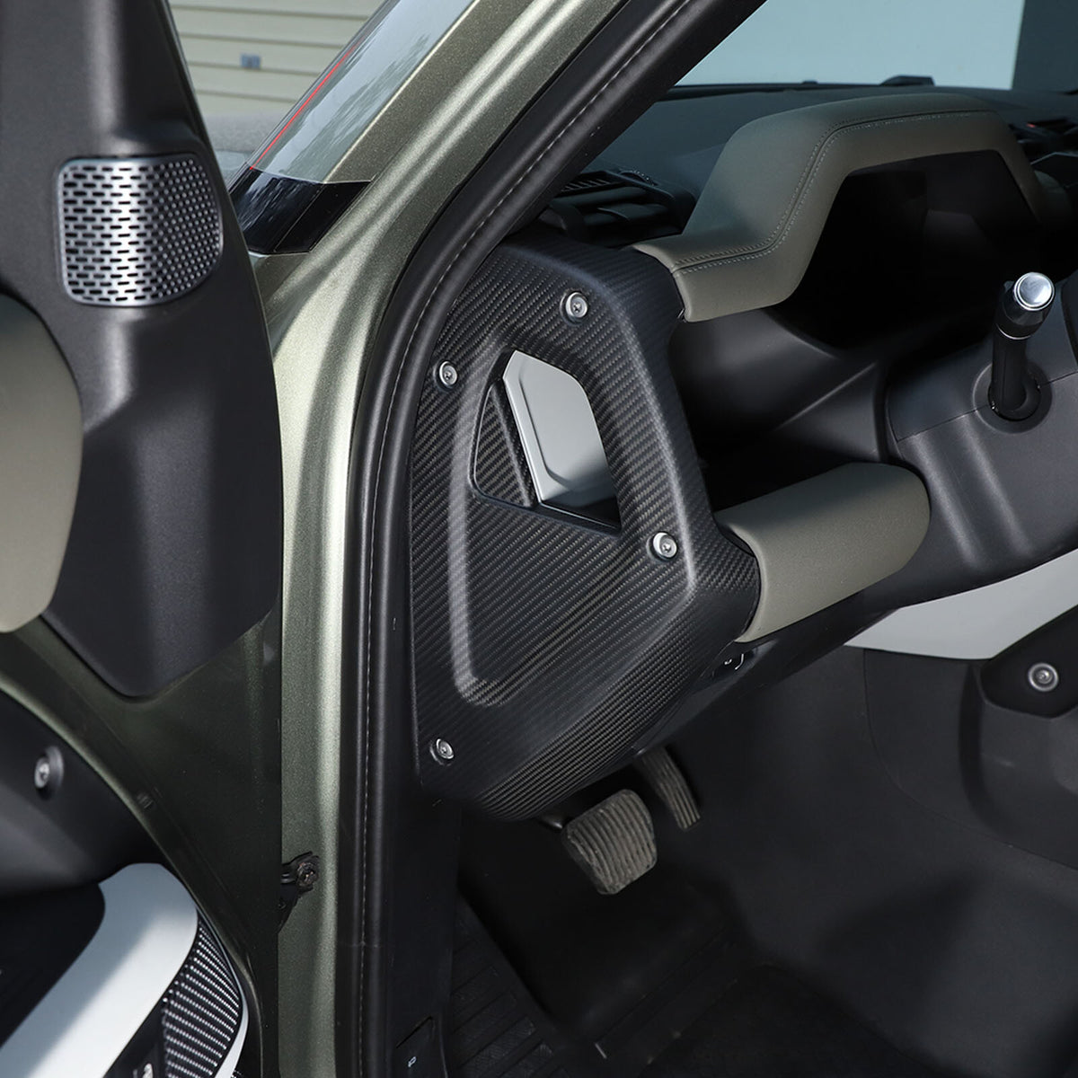 Matte Real Carbon Fiber Dashboard Sides Panel Trim For Land Rover Defender 20-23 9