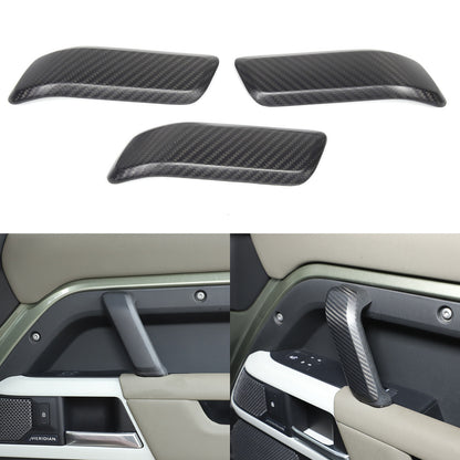 Matte Real Carbon Interior Door Handle Cover Trim For LR Defender 110 2020-23 21