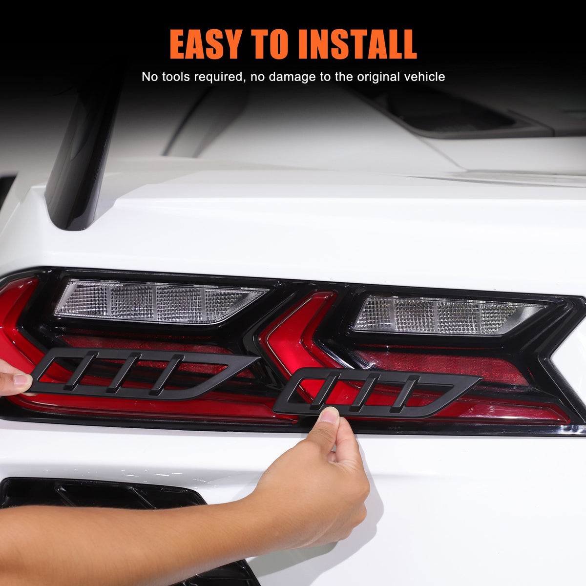 Matte Black ABS Reverse Light Protection Grille Trim For Corvette C8 20+ US 9