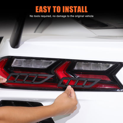 Matte Black ABS Reverse Light Protection Grille Trim For Corvette C8 20+ US 9