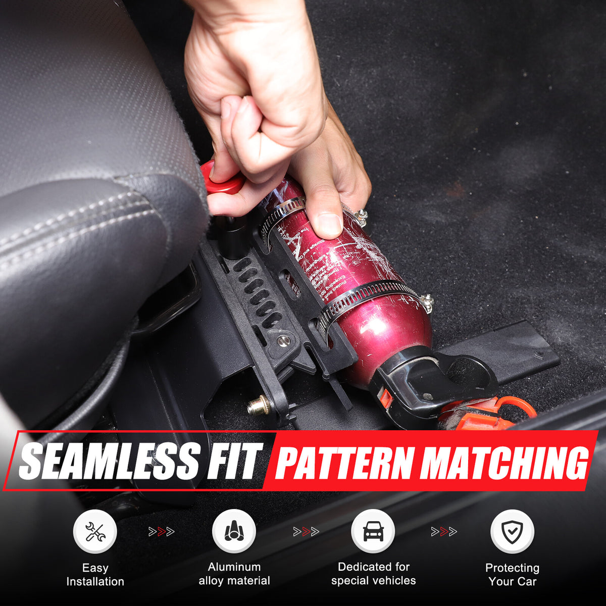 Adjustable Black Car Fire Extinguisher Mount Bracket For Mazda MX-5 Miata 16-23 10