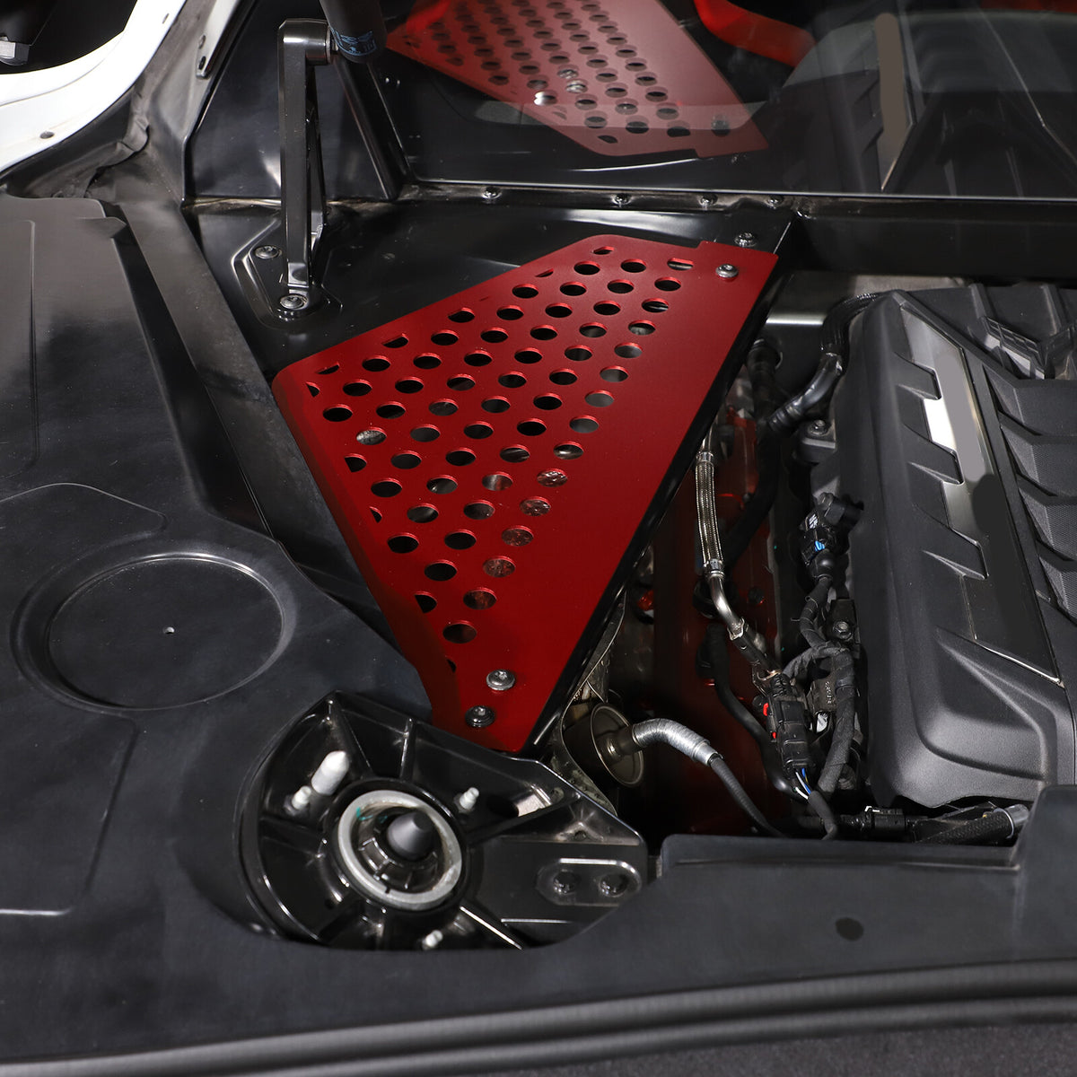 Red Alloy Car Engine Bay Trim Interior Cover For Corvette C8 Z06 Z51 2020-2026 16