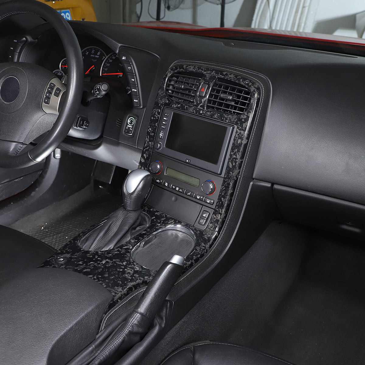 Forged Carbon Fiber Interior Full Center Console Trim Set For Corvette C6 05-13 5