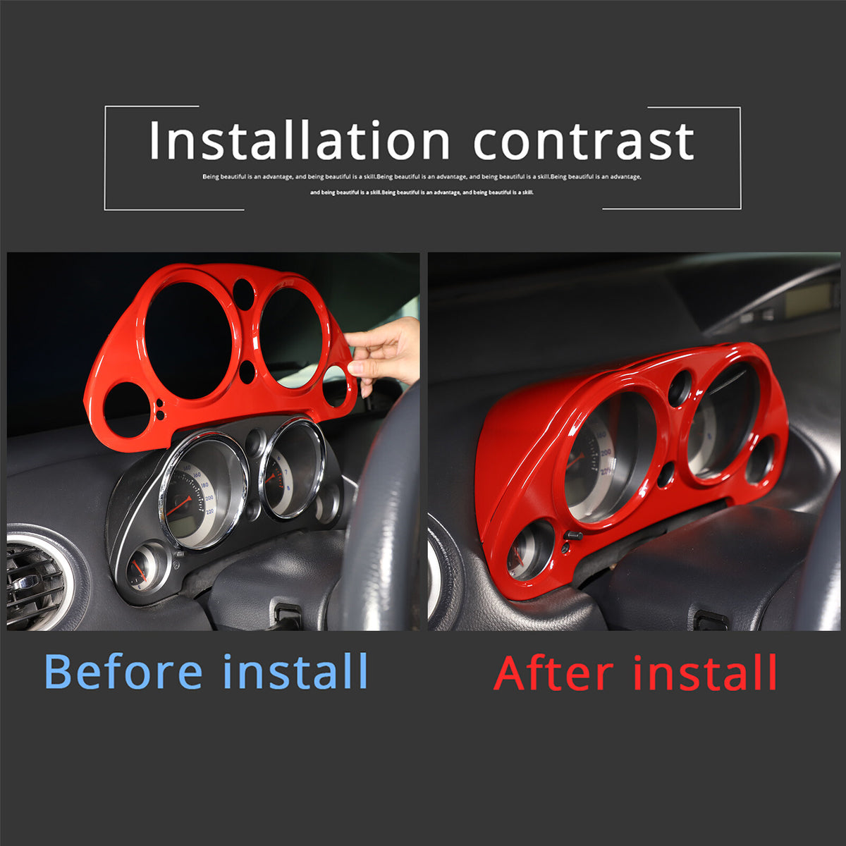 Red ABS Instrument AC Switch & CD Panel Cover Set For Mitsubishi ECLIPSE 2006-11 17