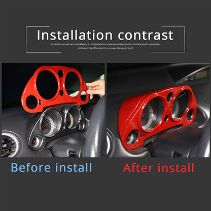 Red ABS Instrument AC Switch & CD Panel Cover Set For Mitsubishi ECLIPSE 2006-11 17