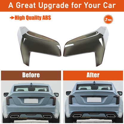 Smoke Black ABS Tail Light Lens Cover Overlay For Cadillac CT5 2020-2026 7