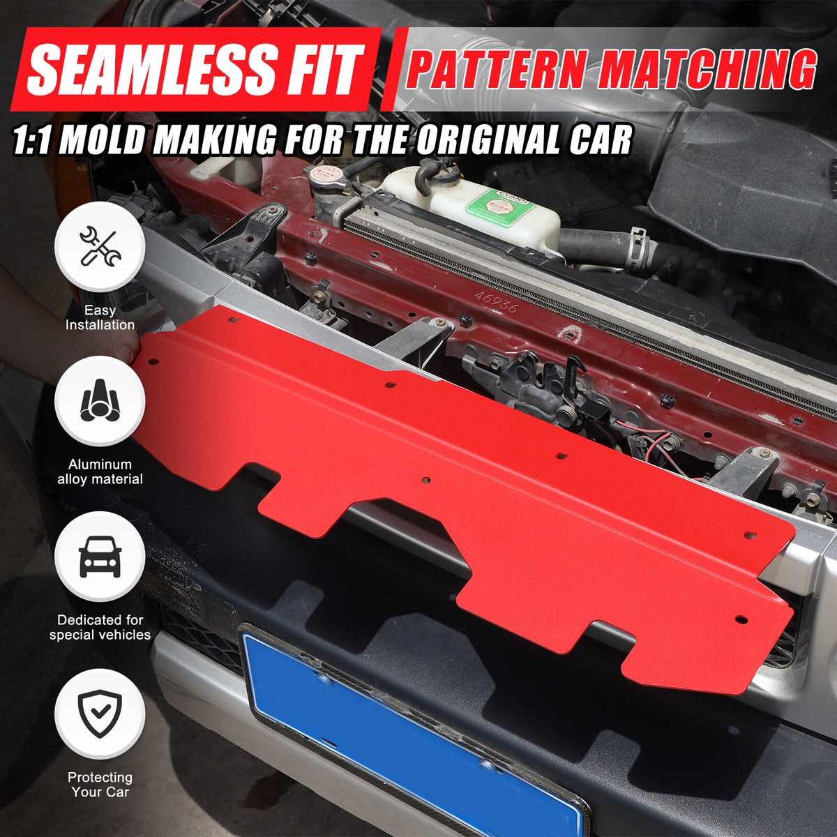 Red Replacement Engine Hood Cabin Cover For Toyota FJ Cruiser 2007-2021 1