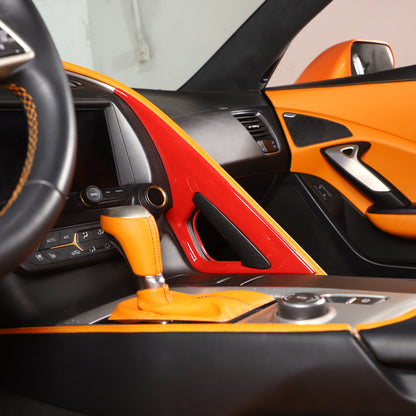 Sports Red ABS Interior Decoration Cover Trim Kit For Corvette C7 2014-19 - Styles 6-10 20