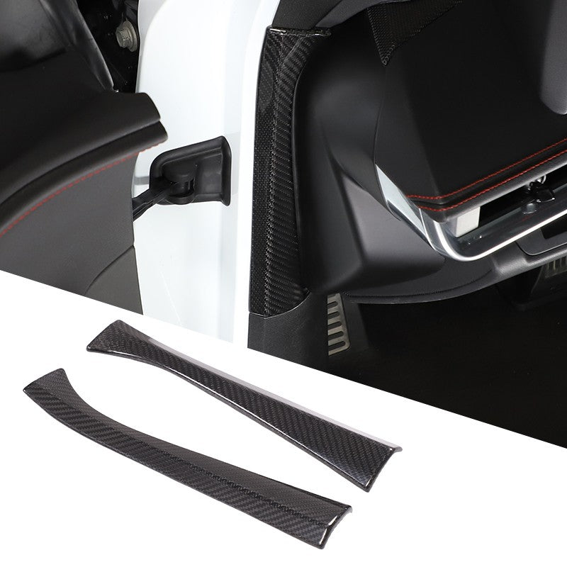 Real Carbon Fiber Inner Interior Door Pillar Trim For Corvette C8 2020+ 22