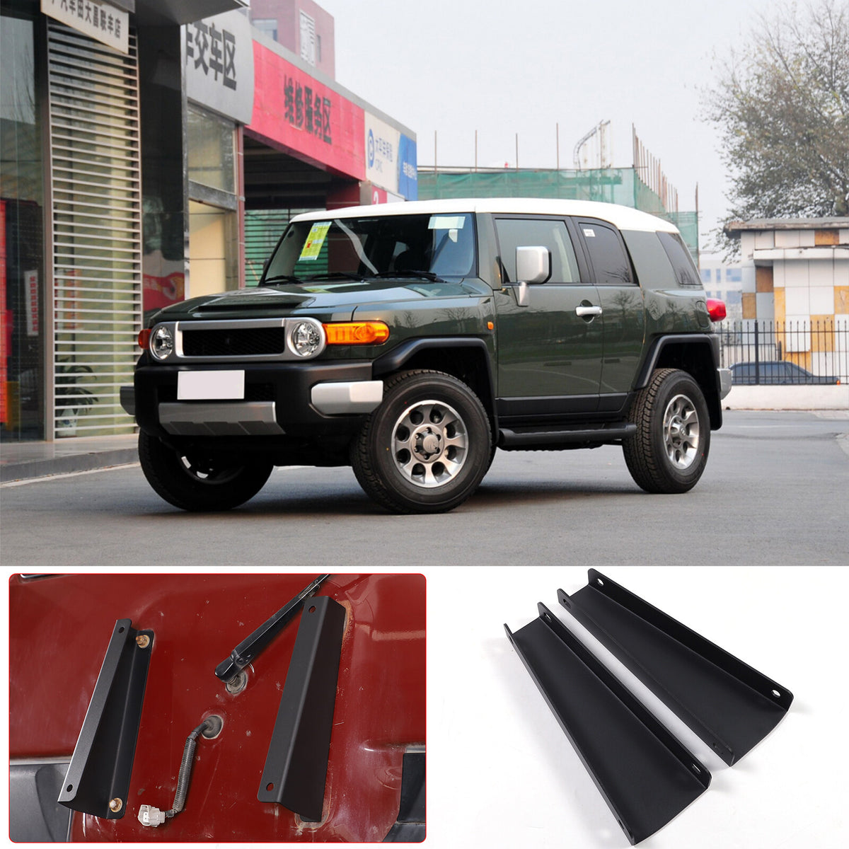 Spare Rear Tire Carrier Tailgate Brackets Mount BRACE For Toyota FJ Cruiser US 6