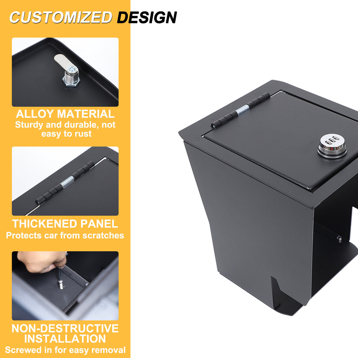 Locking Center Armrest Vault Safe Storage Box For Toyota Prado FJ120 03-09 13