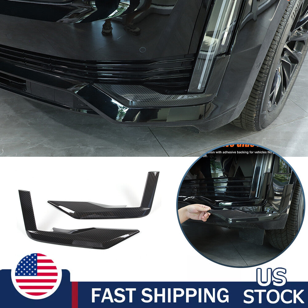 ABS Carbon Fiber Front Headlight Fog Light Trim Cover For Cadillac Escalade 21+ 1