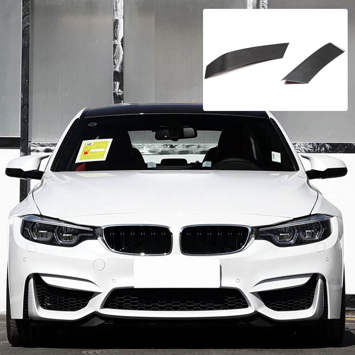 Real Carbon Fiber Front Bumper Upper Trim For BMW M3/M4 F80/F82 2015-2019 1