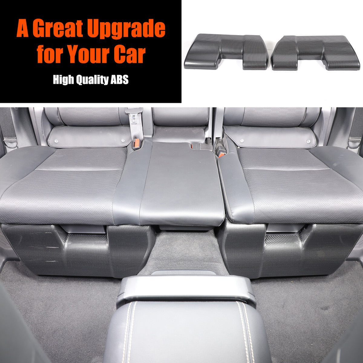 ABS Carbon Rear Seat Anti-kick Panel Trim For Toyota Land Cruiser LC250 24+ 21