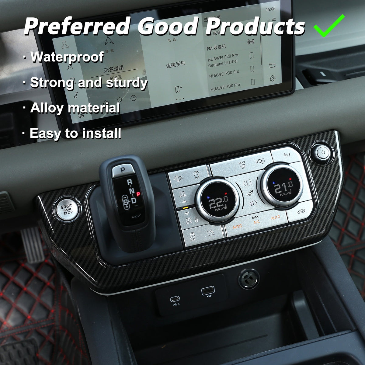 Start Stop AC Control Mode Button Sticker Kit For Land Rover Defender L663 20+ 10