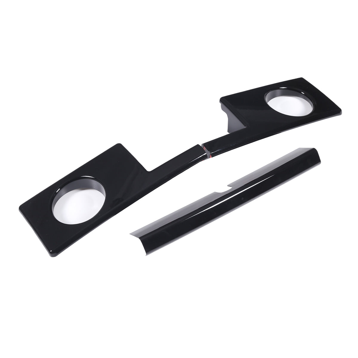 3PCS Glossy Black Front Bumper Side Lamp Trim Cover Trim For Hummer H2 03-09 US 3