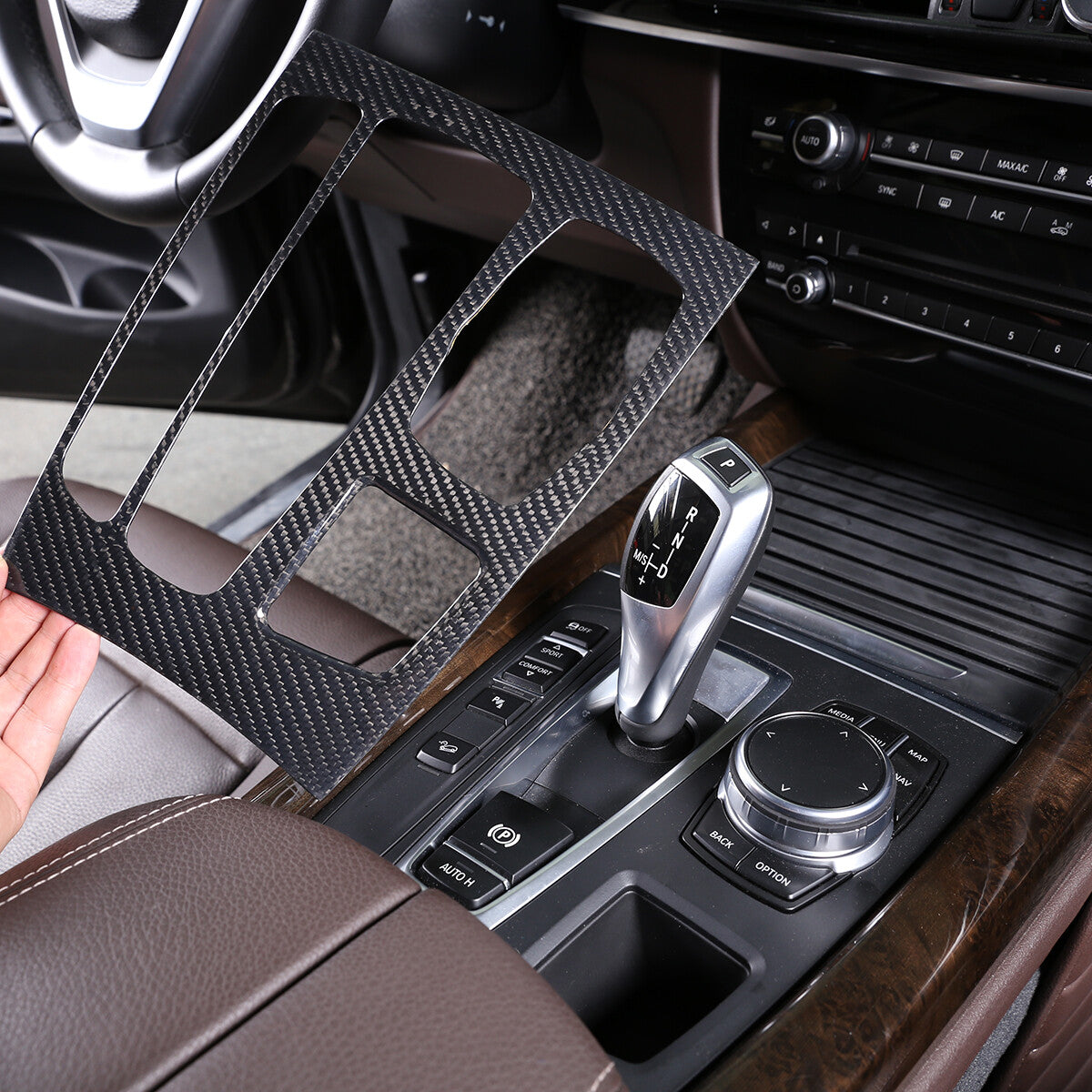 17PCS Real Dry Carbon Fiber Interior Trim Decor Cover For BMW X5 F15 2014-2018 49