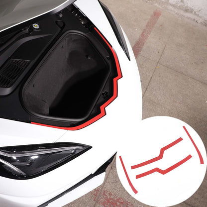 Red Front Trunk Bezel Gloss Stainless Plate Fit For Corvette C8 2020-2026 4