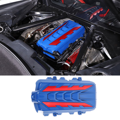 Blue Engine Bay Panel Cover Trim in Edge Red For Corvette C8 2020-26 7