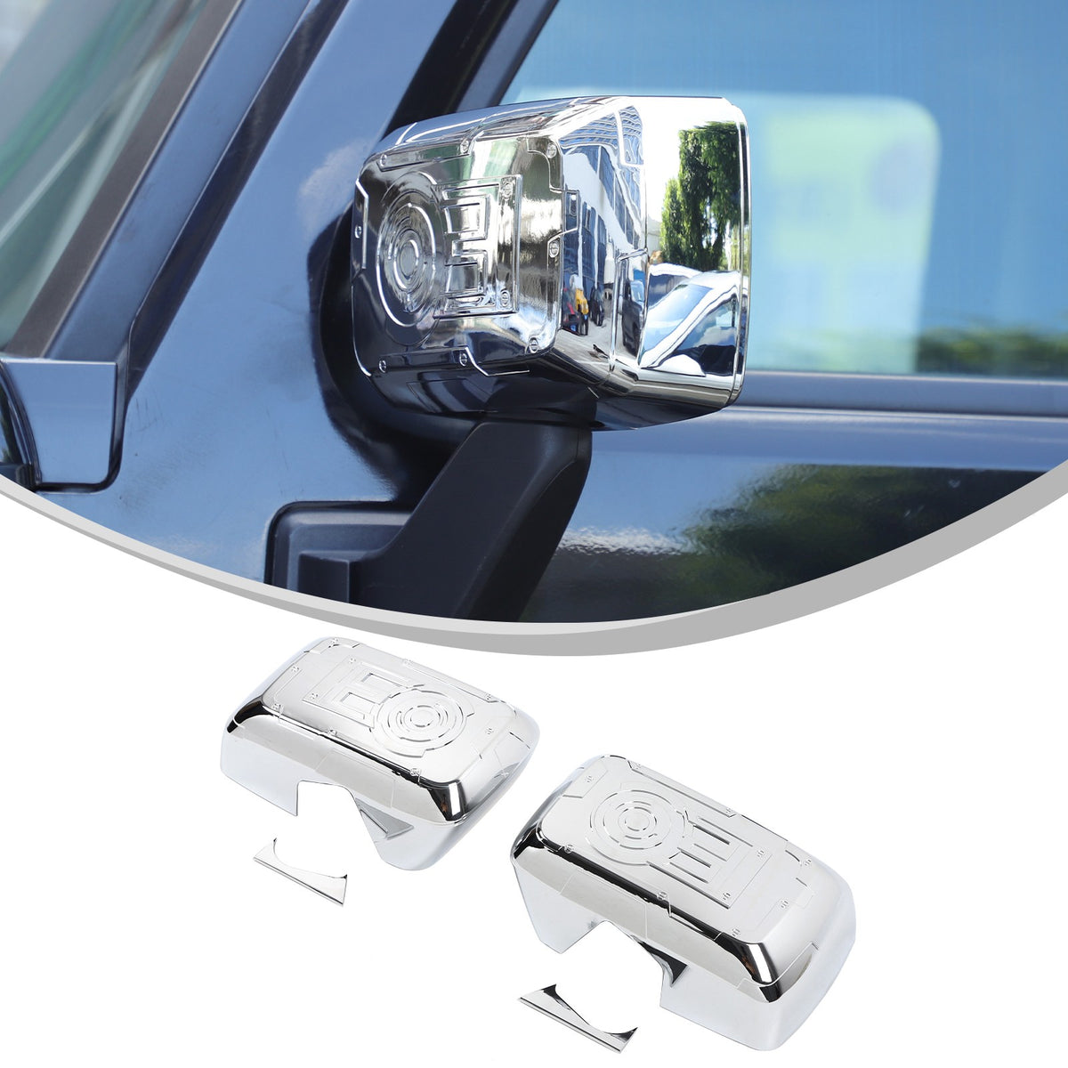 Mech Style Silver ABS Side Mirror Trim Cover For Hummer H3 2005-2009 US 2