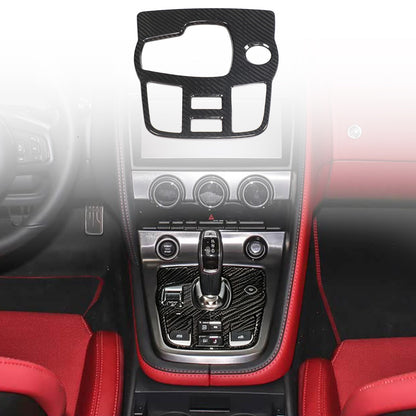 Real Carbon Fiber Center Gear Trim For Jaguar F‑TYPE Convertible X152 2013+ 11
