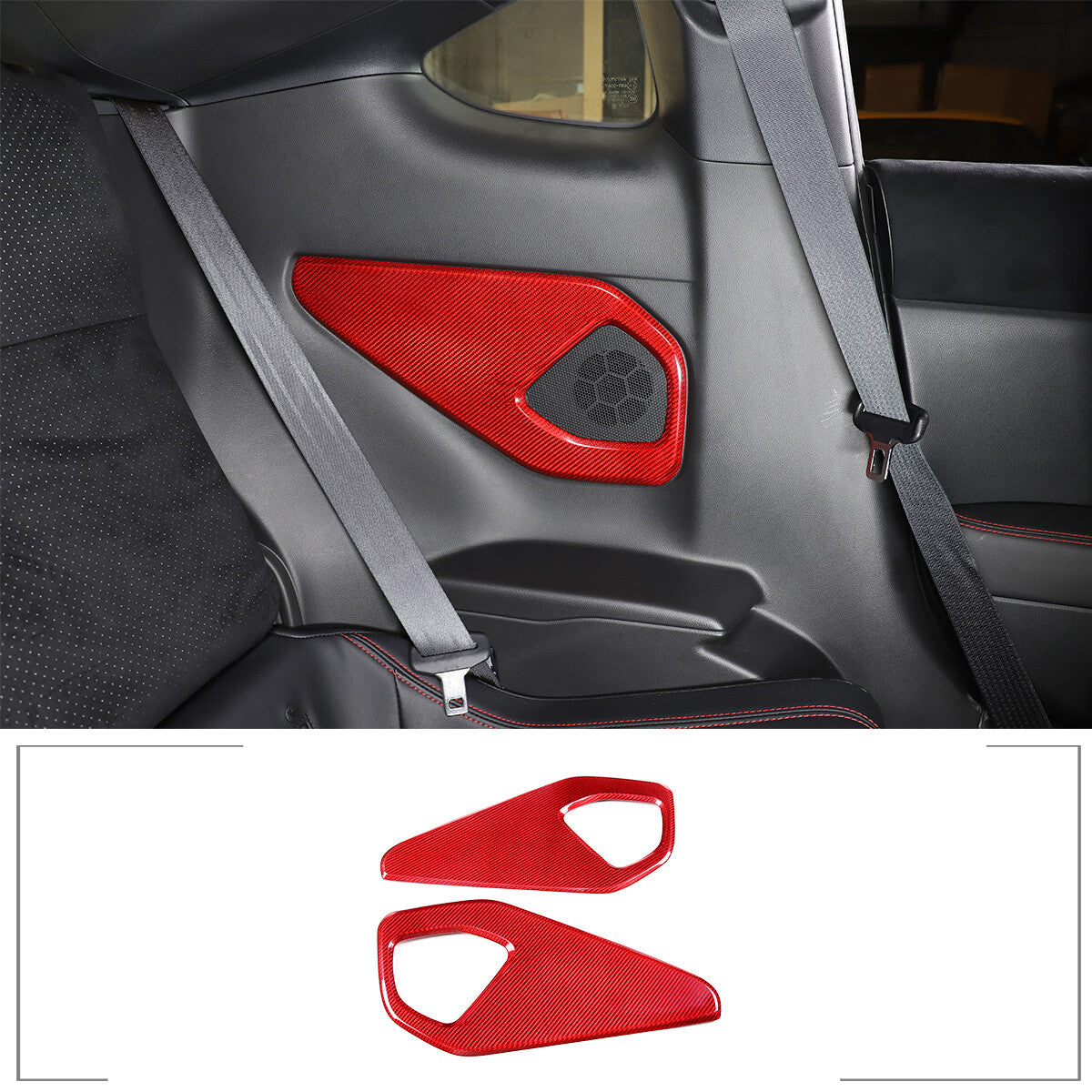 Red Real Carbon Fiber Interior Center Console Trim Set Kit For Subaru BRZ 22+ 103