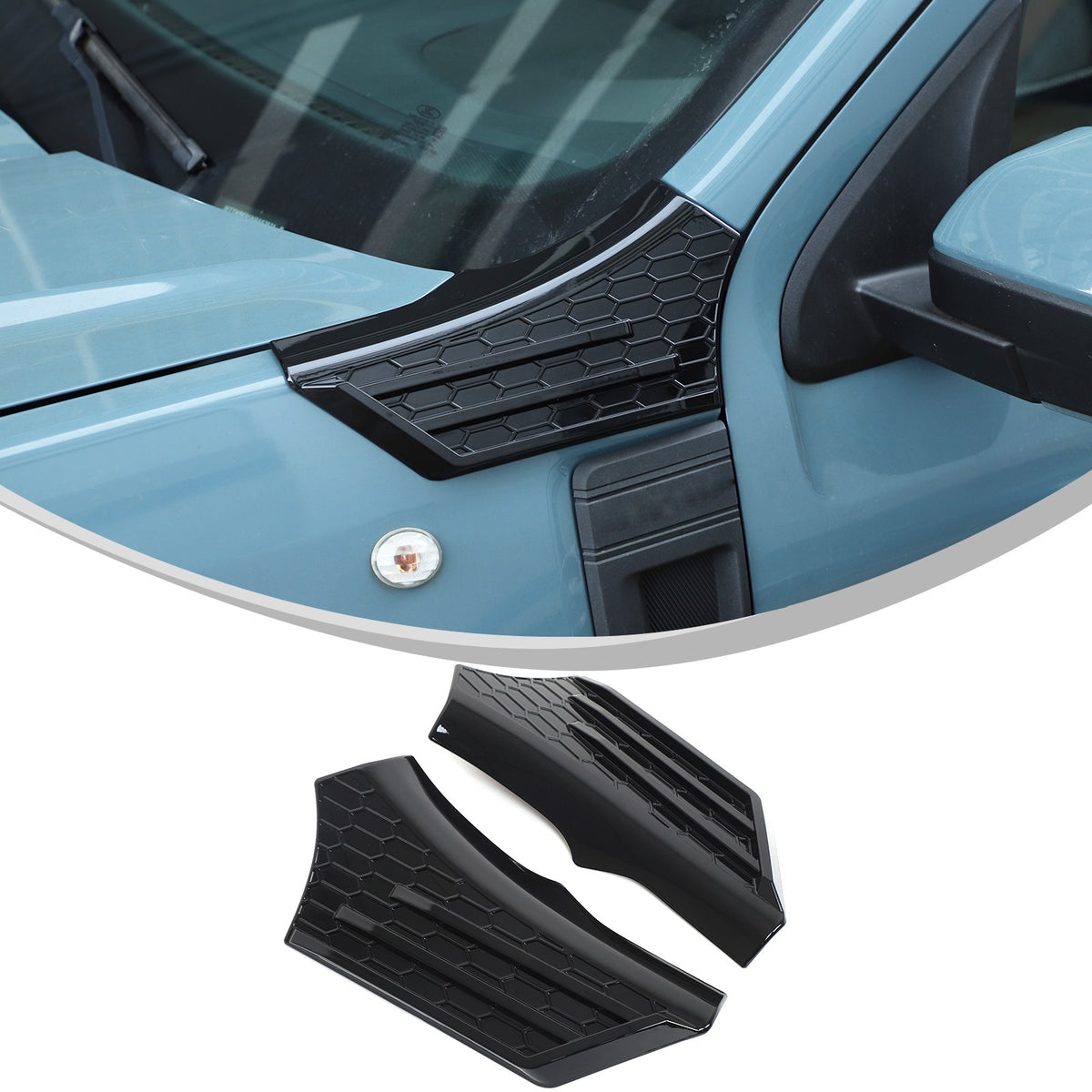 Piano Black ABS Side Fender Upper Panel Trim Cover For Ford Maverick 2022+ 13