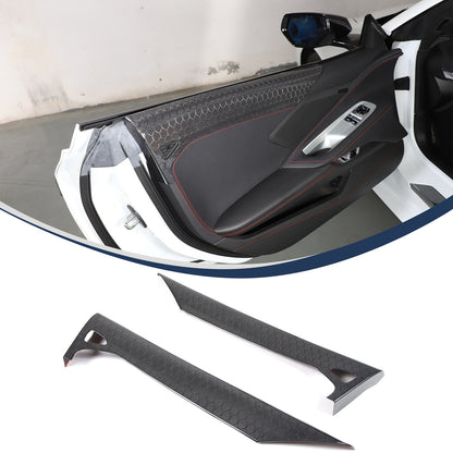 Real Honeycomb Carbon Fiber Interior Door Upper Panel trim Cover For Corvette C8 5