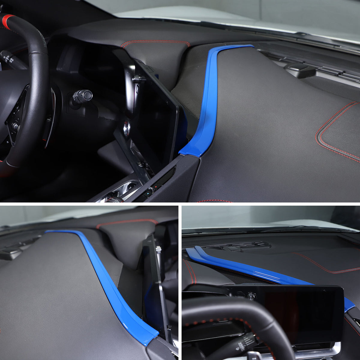 ABS Blue Interior Navigation Screen Rear Trim Cover For Corvette C8 2020-2025 8