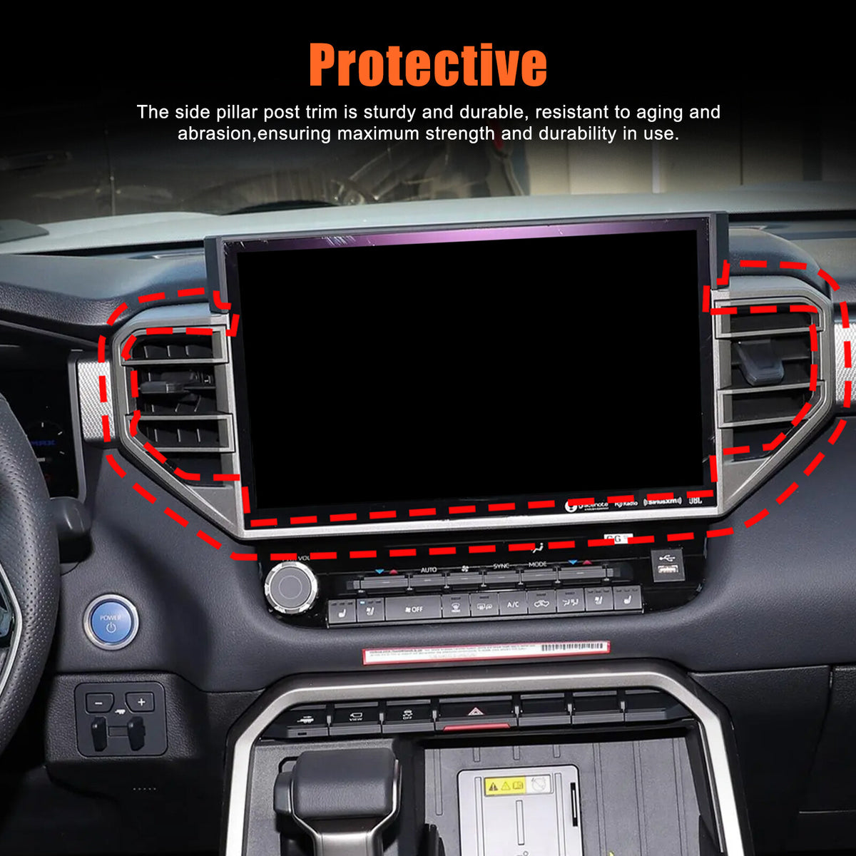ABS Carbon Fiber Center Air Vent Panel Cover Trim For Toyota Tundra/Sequoia 23+ 19