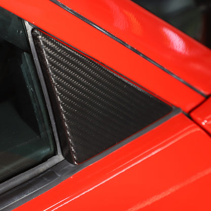 Real Carbon Fiber A-Pillar Front Window Triangle Cover For Ferrari 458 2011-2016 3