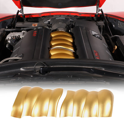 Yellow Alloy Engine Cabin Switch & Intake Manifold Cover Set Kit For Corvette C6 5