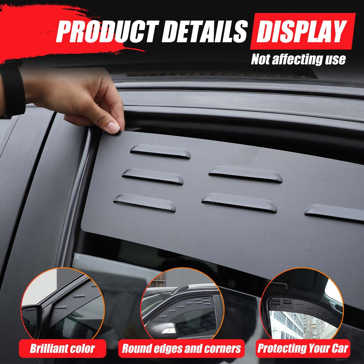 Alloy Front Row Window Vent Louvers Shutter Trim for Ford Ranger T7 T8 2015-2022 7