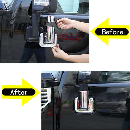 Chrome ABS Side View Mirror Shell Protect cover Trim 10Pcs For Hummer H2 03-09 3