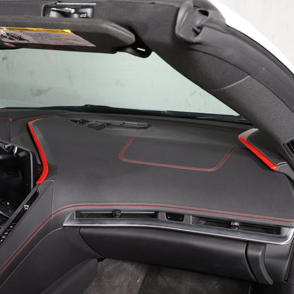 ABS Red Console Side Dashboard Trim Strips For Corvette C8 Stingray 2020-25 6