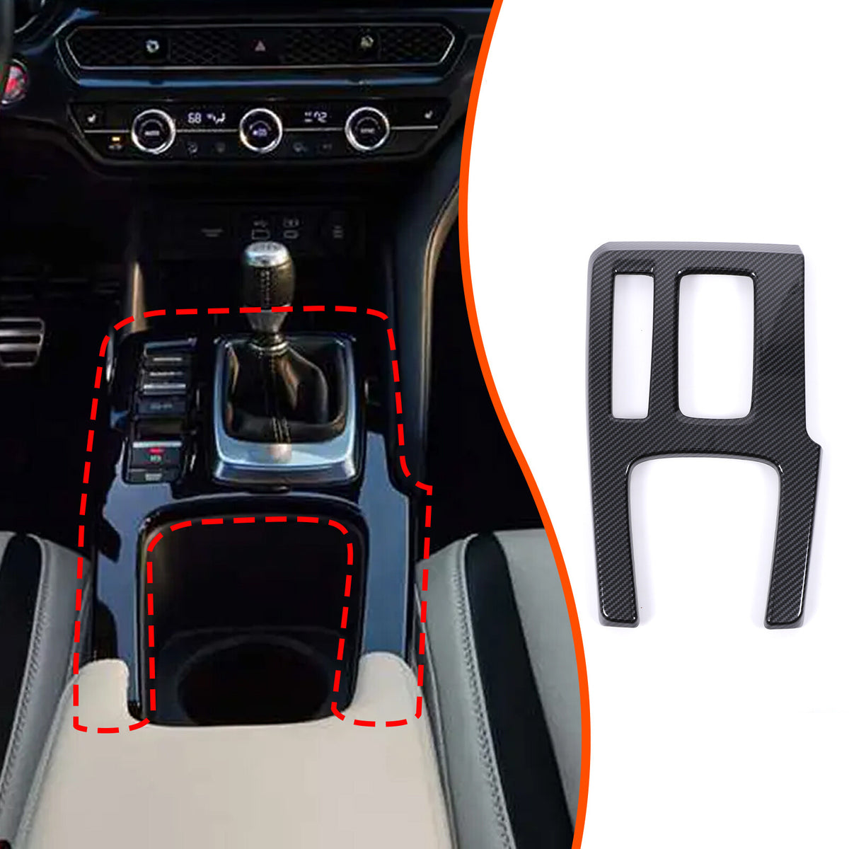 ABS Carbon Fiber Center Console Gear Shift Frame For Acura Integra 2023-2024 10