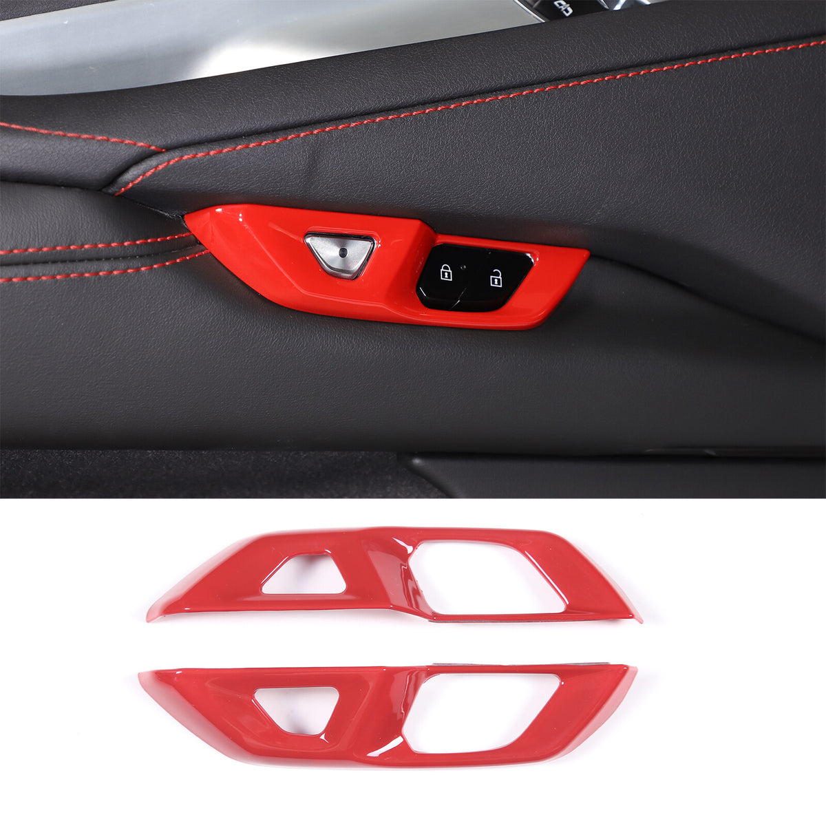 Red Full Interior Set Dash Panel Decor Cover Trim Kit For Corvette C8 2020-25 - Variants 16-20 16