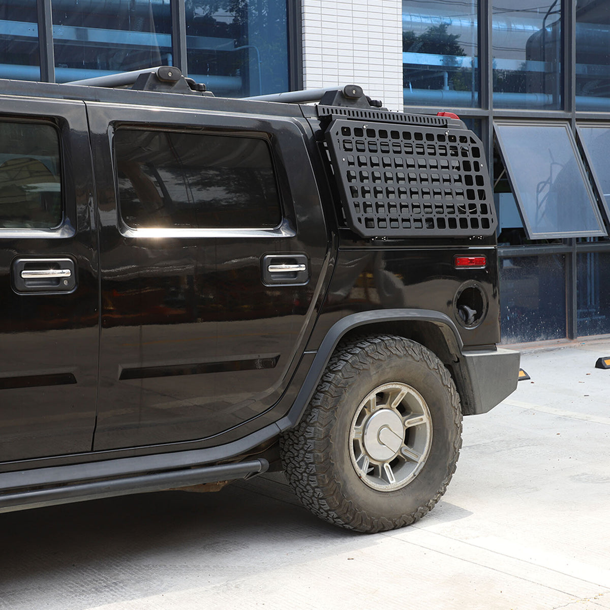 Alloy Rear Roof Climbing Ladder Rack Window Molle Panel For Hummer H2 2003-09 22