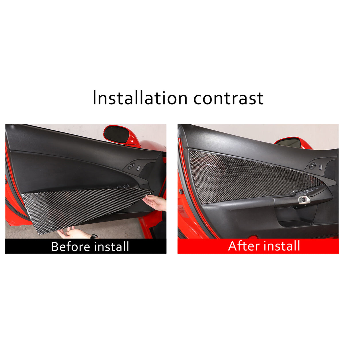 Soft Carbon Fiber Interior Anti-kick Door Panel Sticker For Corvette C6 2005-13 12