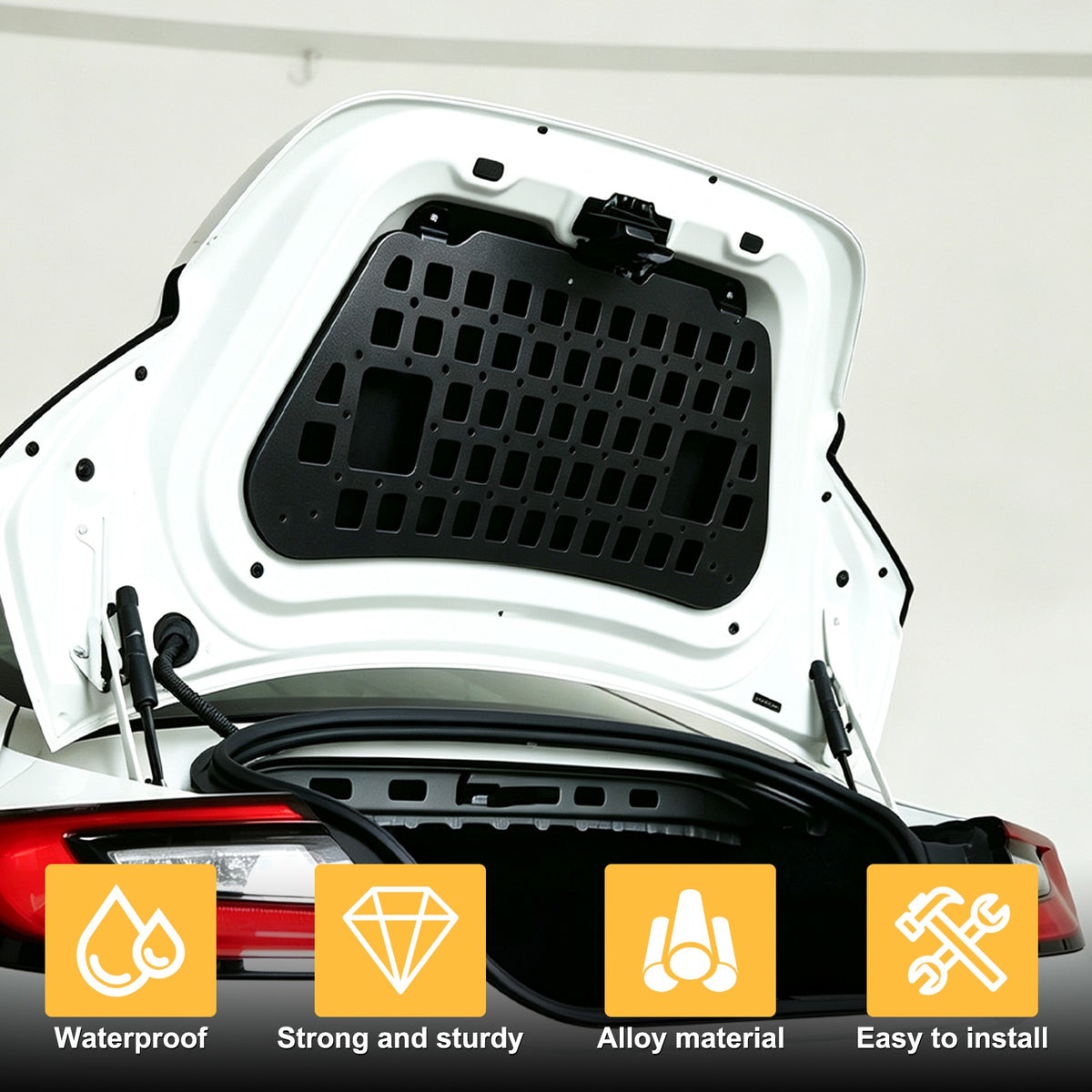 Aluminum Trunk Lid Hanging Bag Rack Molle Panel For Toyota Subaru BRZ 2022+ 7