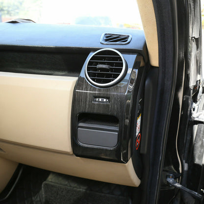 Black Wood Grain Dashboard Side Air Vent Cover Trim For LR Discovery 3 04-09 3