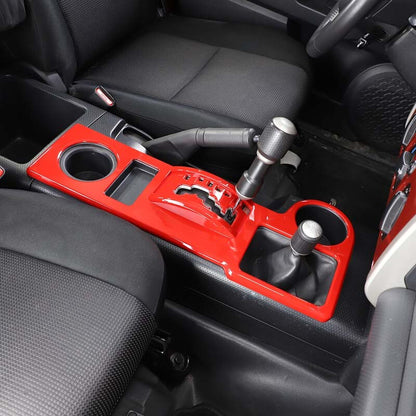 Red Gear Shift Water Cup Panel Cover Trim For Toyota FJ Cruiser 07-21 12