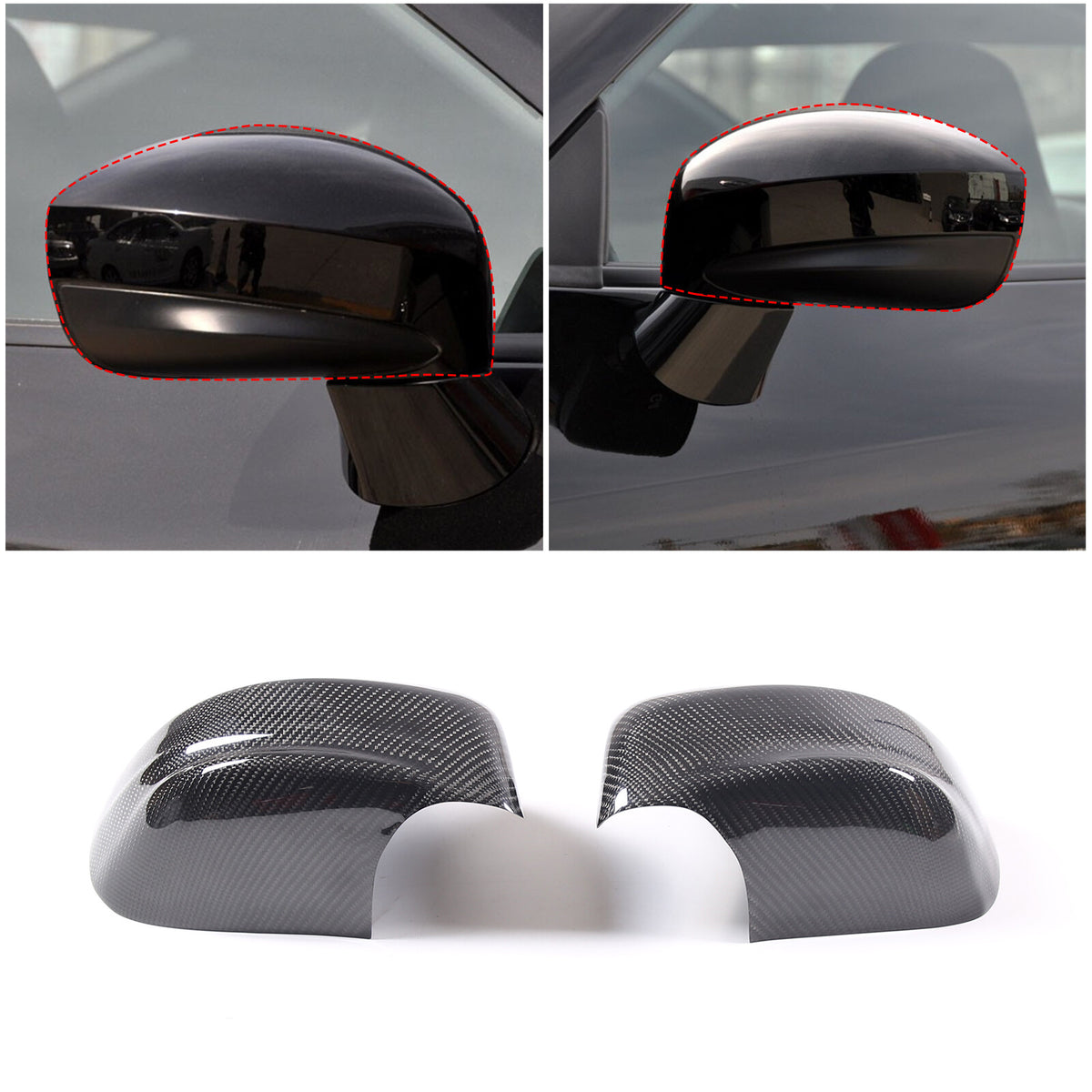 Real Carbon Fiber Exterior Mirror Cover Cap For Nissan R35 GTR 2008-2016 1
