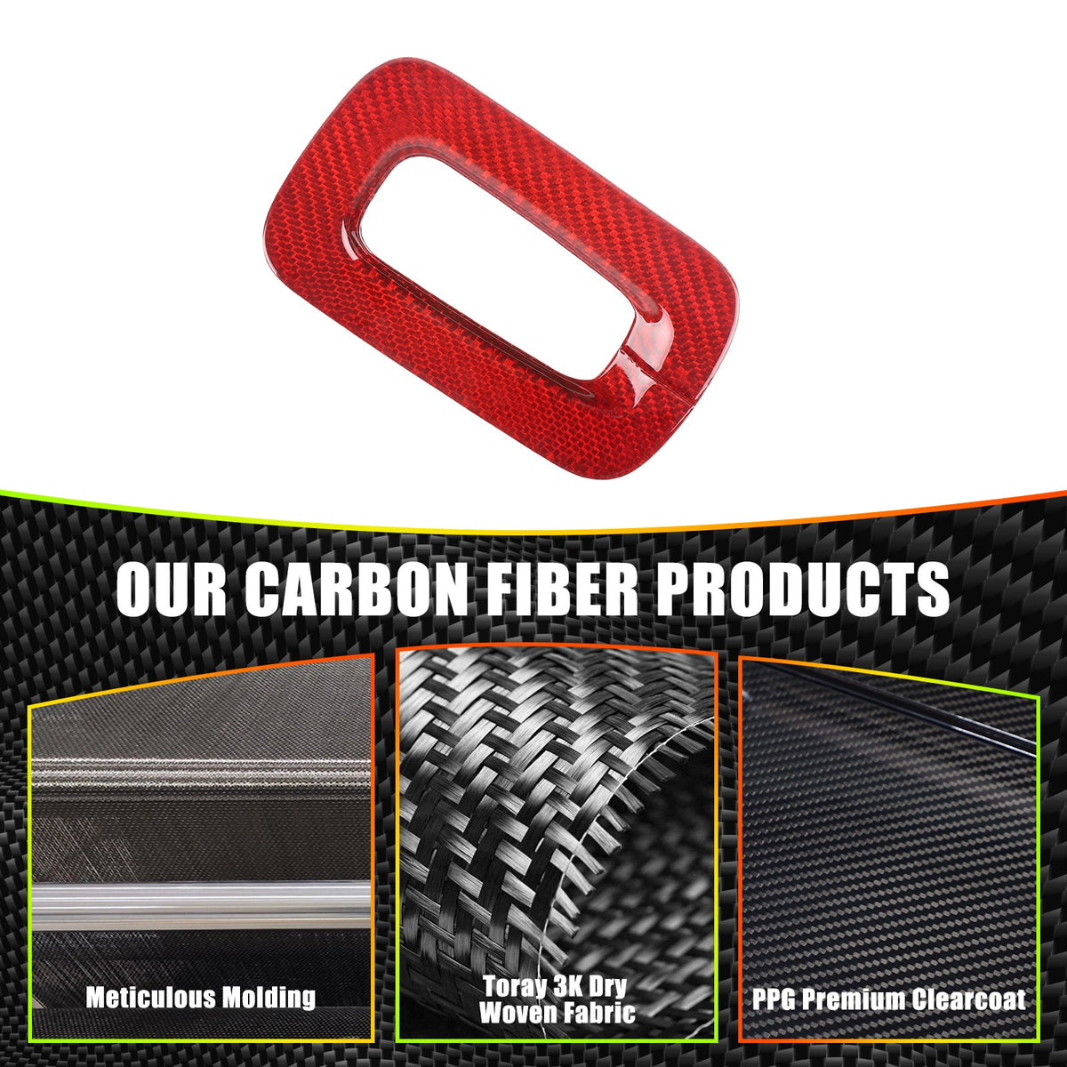 Red Real Carbon Fiber Interior Center Console Trim For Nissan Z 400Z RZ34 2023+ 48