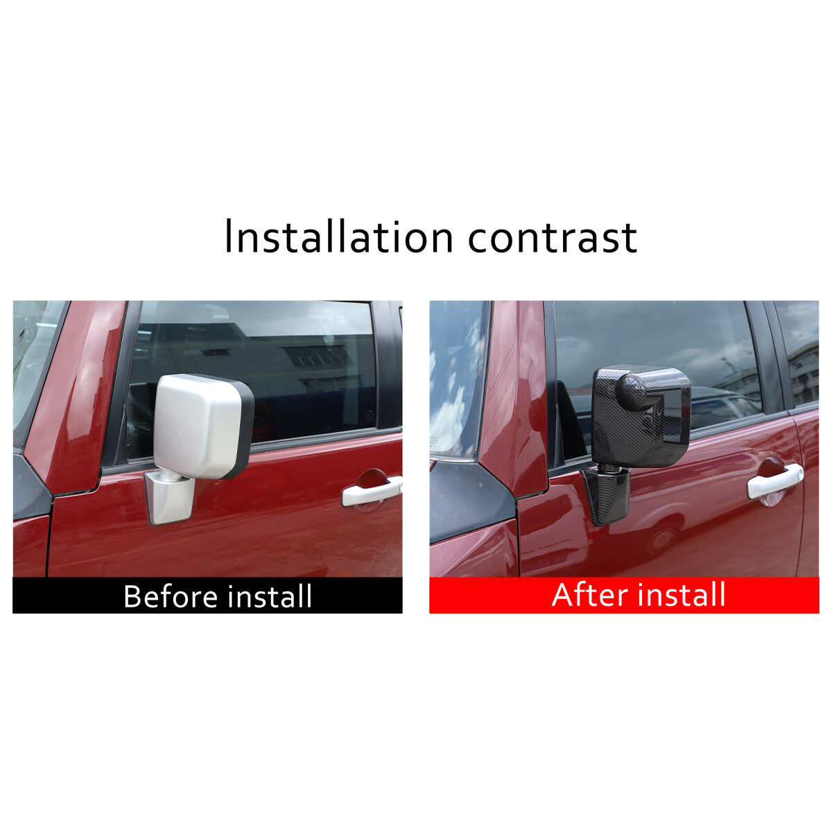Carbon Exterior Rearview mirror base cover trim For Toyota FJ Cruiser 2007-2021 2