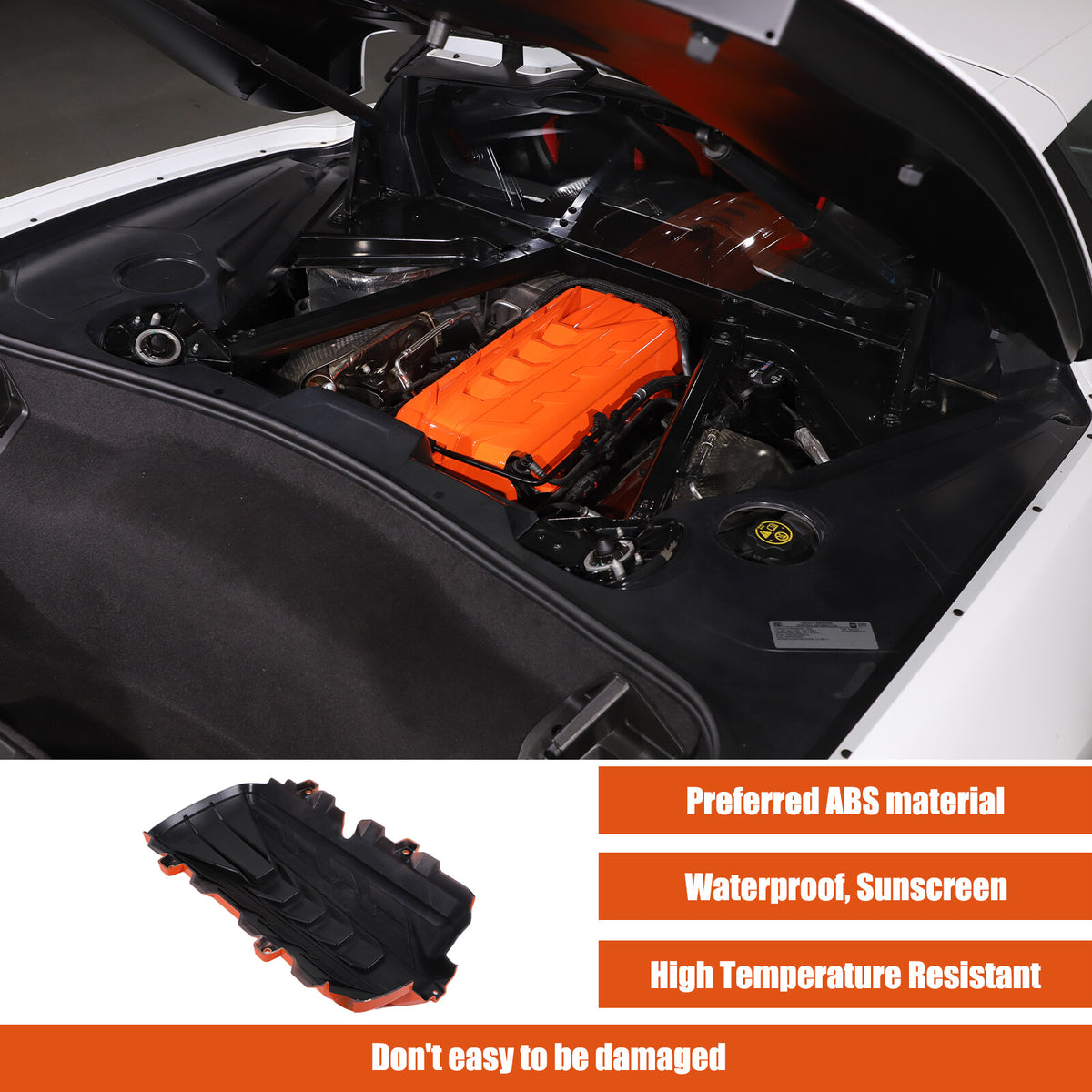 Orange Replacement Engine hood panel Trim Cover For Corvette C8 2020-26 23