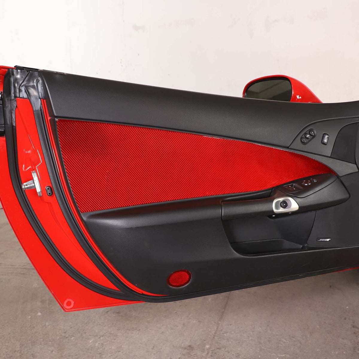 Red Carbon Fiber Interior Anti-kick Door Panel Sticker For Corvette C6 05-13 US 6