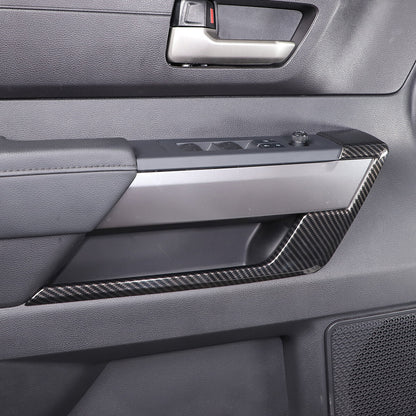 4PCS Carbon Fiber Pattern Interior Door Panel Trim Frame Set For Tundra 2022-26 7