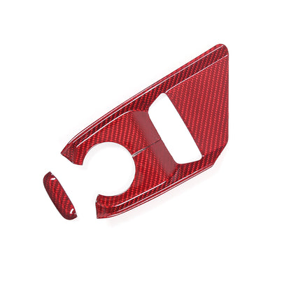Red Real Carbon Fiber Transmission Button Frame Trim Set Cover For Corvette C8 17