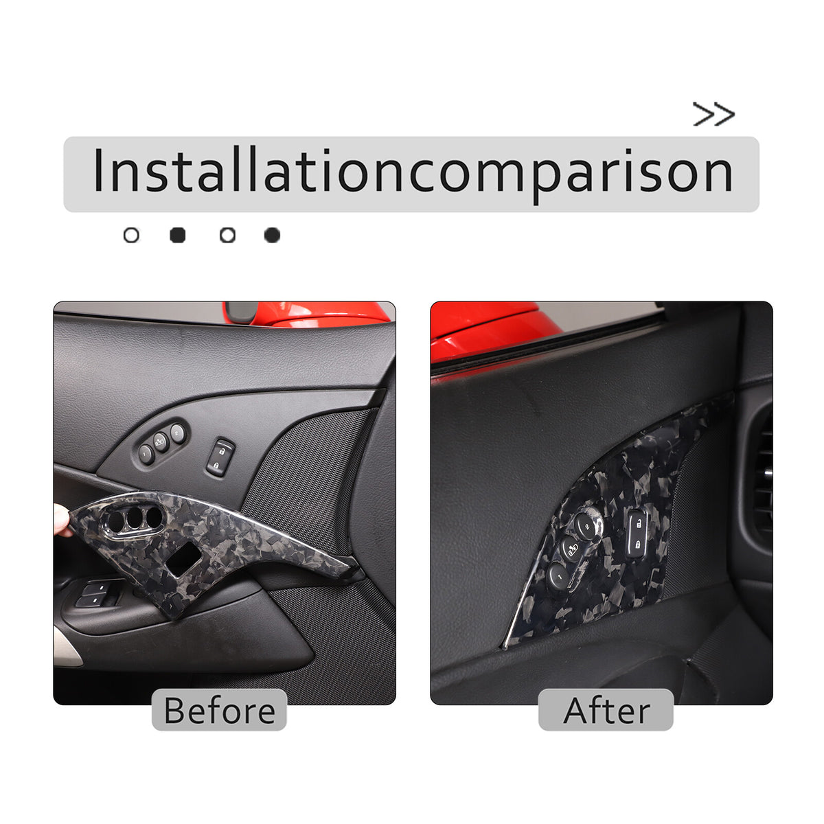 Forged Real Carbon Fiber Interior Door Lock Panel Trim For Corvette C6 2005-2013 15